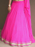 Beautiful Pink Lahariya Print Georgette Sangeet Wear Lehenga Choli - Zeel Clothing