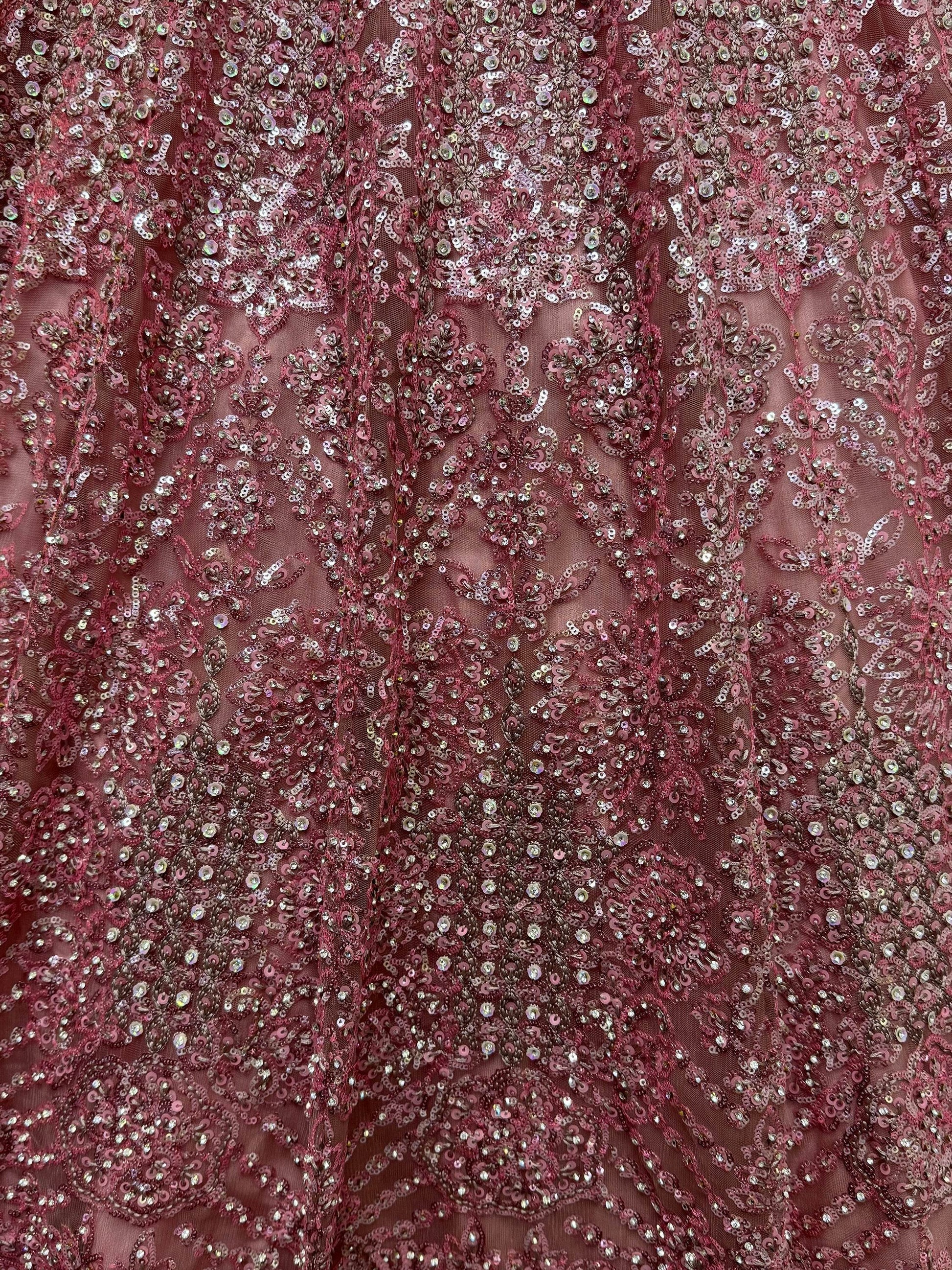 Beautiful Pink Sequins Heavy Net Engagement Wear Lehenga Choli - Zeel Clothing
