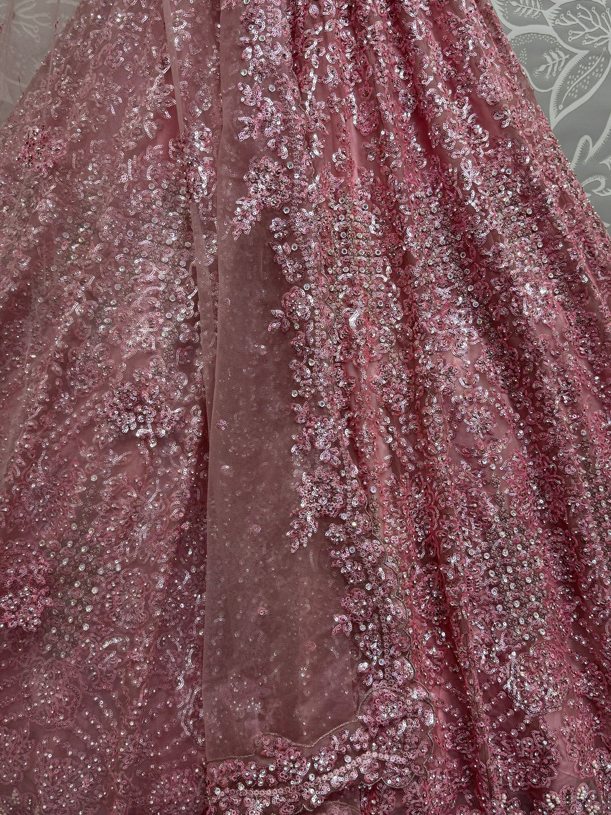 Beautiful Pink Sequins Heavy Net Engagement Wear Lehenga Choli - Zeel Clothing