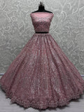 Beautiful Pink Sequins Heavy Net Engagement Wear Lehenga Choli - Zeel Clothing