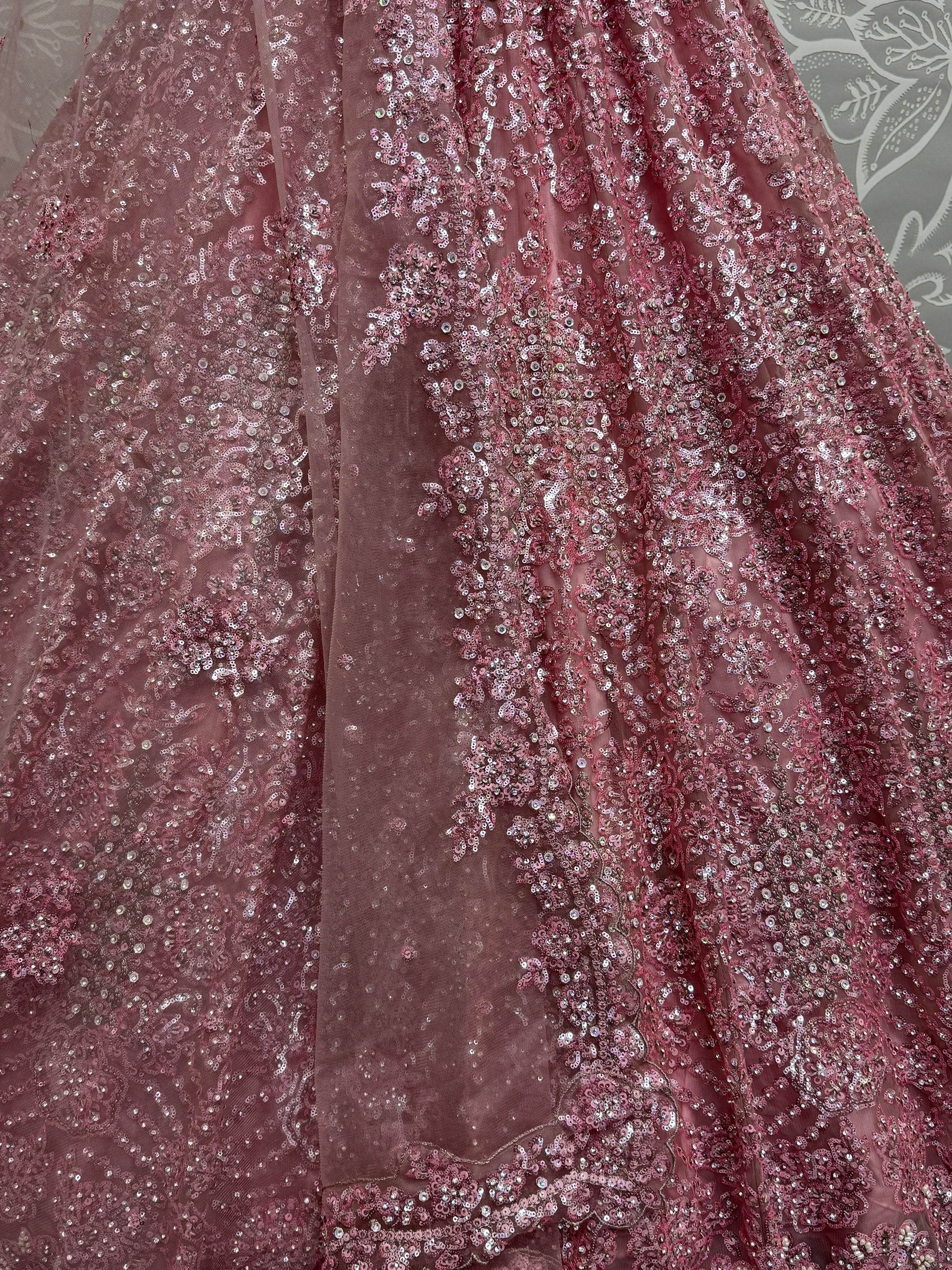 Beautiful Pink Sequins Heavy Net Engagement Wear Lehenga Choli - Zeel Clothing