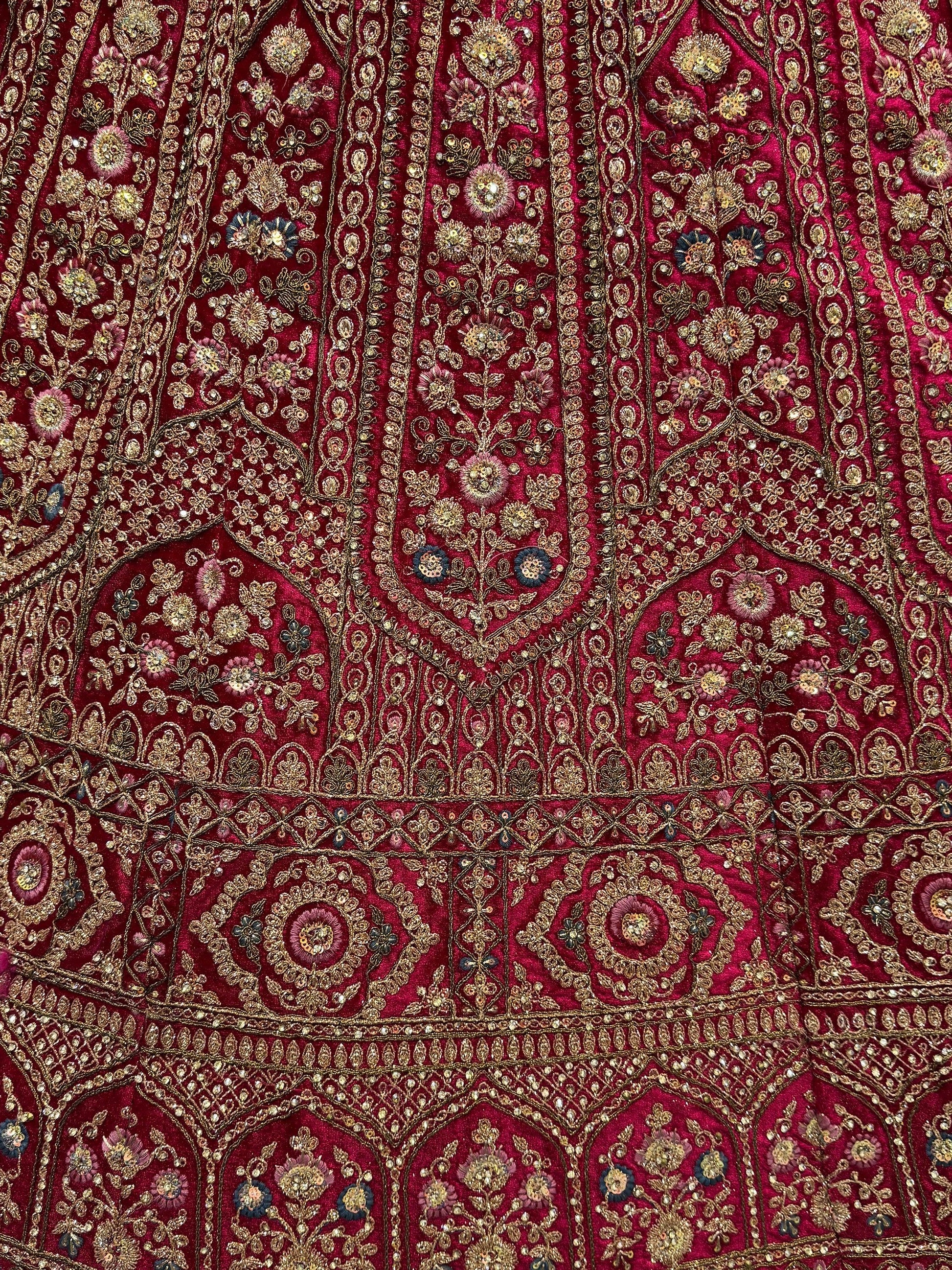 Beautiful Pink Thread Work Bridal Lehenga Choli With Double Dupatta - Zeel Clothing