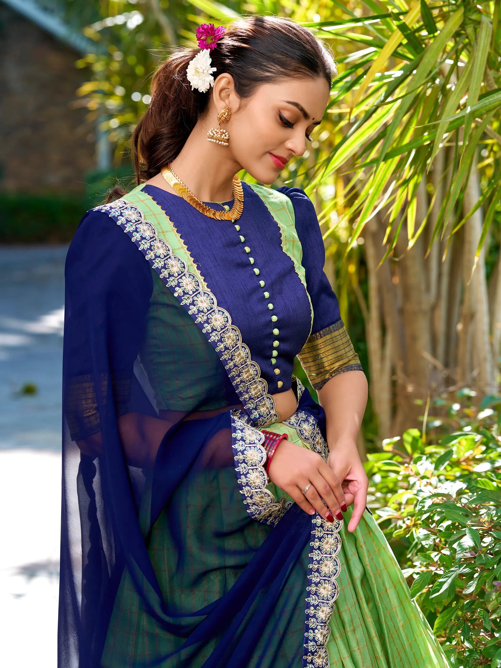 Beautiful Pista Green Zari Weaving Art Silk Traditional Half Saree Lehenga - Zeel Clothing