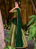 Beautiful Pista Green Zari Weaving Silk Festive Wear Half Saree Lehenga