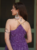 Beautiful Purple Bandhani Printed Georgette Navrati Wear Gown - Zeel Clothing