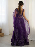 Beautiful Purple Dori Work Net Wedding Wear Lehenga Choli With Dupatta - Zeel Clothing