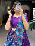 Beautiful Purple kalamkari Printed Silk Festival Wear Lehenga Choli - Zeel Clothing