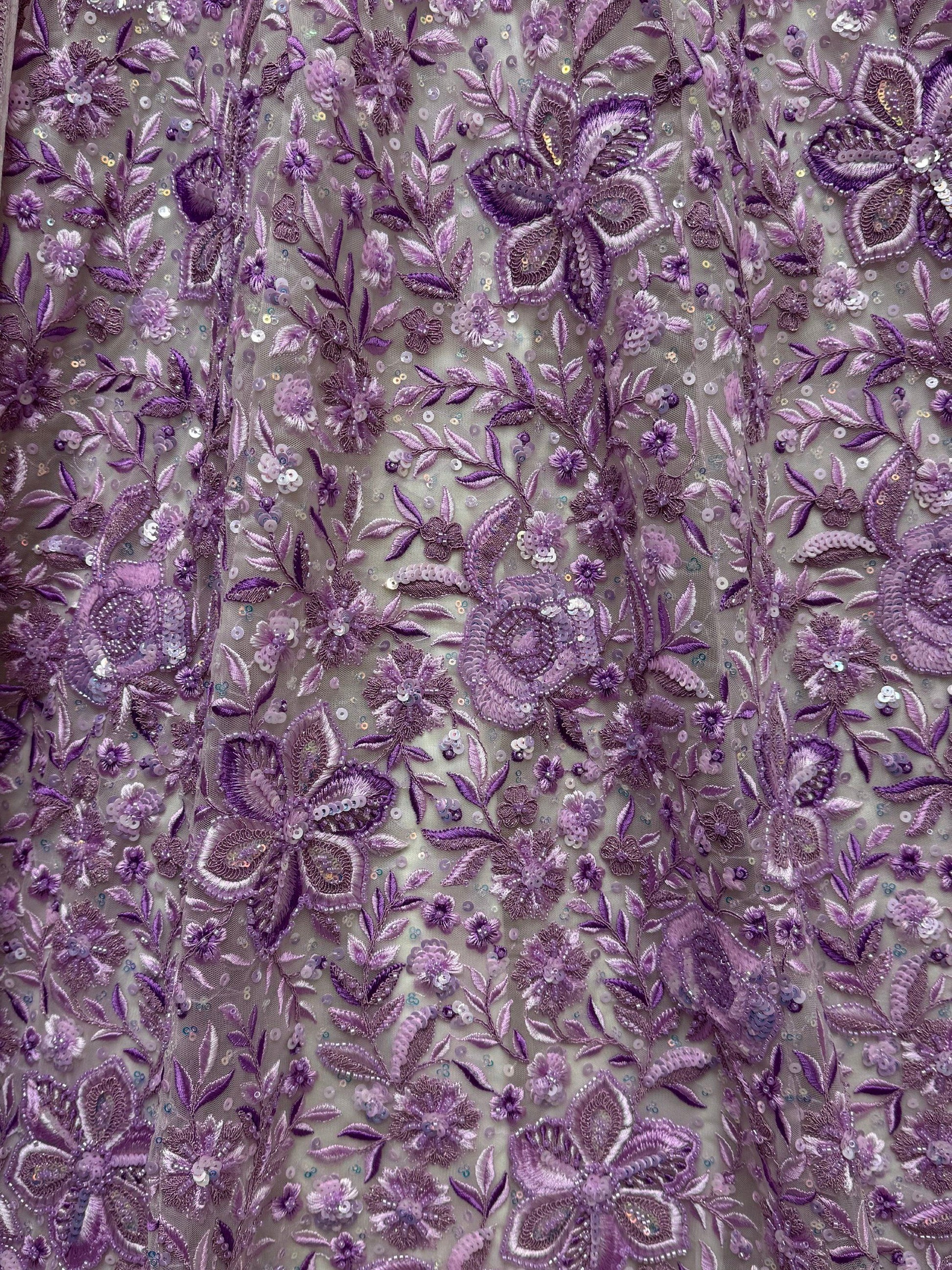 Beautiful Purple Multi Thread Work Net Wedding Lehenga Choli - Zeel Clothing