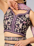 Beautiful Purple Sequins Satin Designer Lehenga Choli With Dupatta