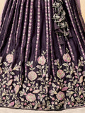 Beautiful Purple Sequins Satin Designer Lehenga Choli With Dupatta