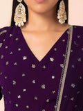 Beautiful Purple Zari Embroidered Georgette Party Wear Lehenga Choli - Zeel Clothing