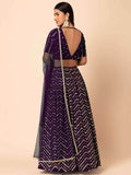 Beautiful Purple Zari Embroidered Georgette Party Wear Lehenga Choli - Zeel Clothing