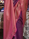 Beautiful Purple Zari Woven Kanjivaram Silk Wedding Wear Saree - Zeel Clothing