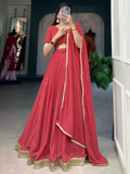 Beautiful Red Digital Printed Georgette Festive Wear Lehenga Choli - Zeel Clothing