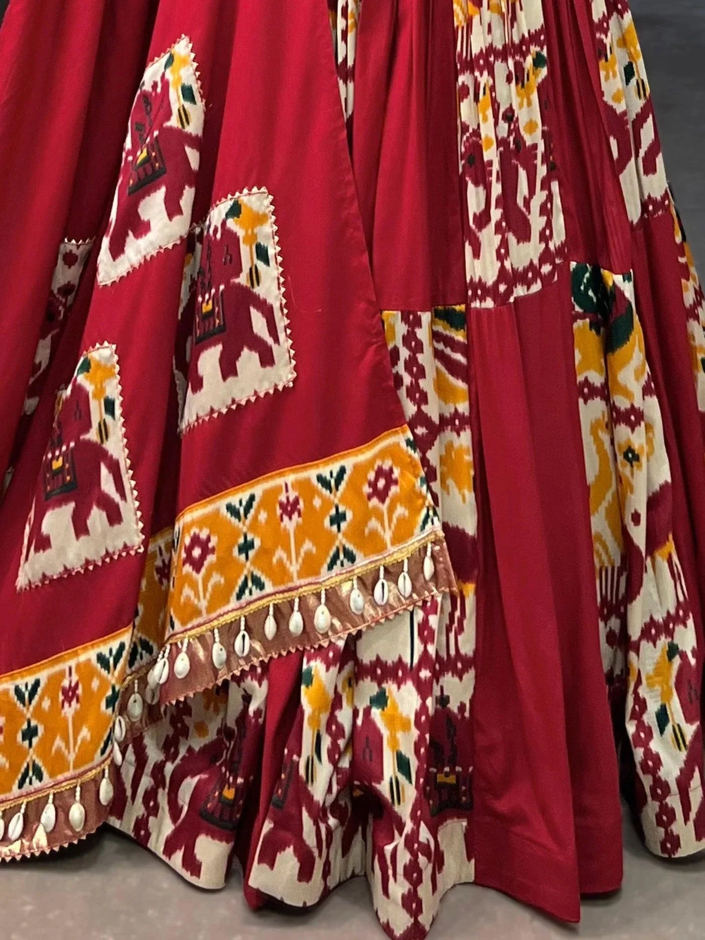 Beautiful Red Digital Printed Silk Navratri Lehenga Choli With Dupatta