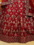 Beautiful Red Embroidered Silk Wedding Wear Lehenga Choli With Dupatta - Zeel Clothing