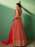 Beautiful Red Sequins Georgette Designer Lehenga Choli With Dupatta - Zeel Clothing