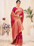 Beautiful Red Weaving Banarasi Silk Wedding Wear Saree - Zeel Clothing