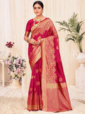 Beautiful Red Weaving Banarasi Silk Wedding Wear Saree - Zeel Clothing