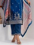 Beautiful Teal Blue Zari Weaving Viscose Silk Pant Suit With Printed Dupatta - Zeel Clothing