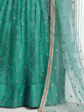 Beautiful Teal Green Embroidered Net Wedding Wear Lehenga Choli - Zeel Clothing