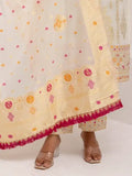 Beautiful White Hand Work Jacquard Silk Pant Suit With Dupatta - Zeel Clothing