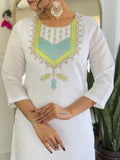 Beautiful White Thread Embroidered Chanderi Silk Festive Wear Pant Suit - Zeel Clothing