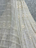 Beautiful White Thread Work Net Designer Lehenga Choli With Dupatta - Zeel Clothing