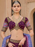 Beautiful Wine Color Sequins Silk Designer Lehenga Choli With Dupatta - Zeel Clothing