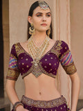 Beautiful Wine Color Sequins Silk Designer Lehenga Choli With Dupatta - Zeel Clothing