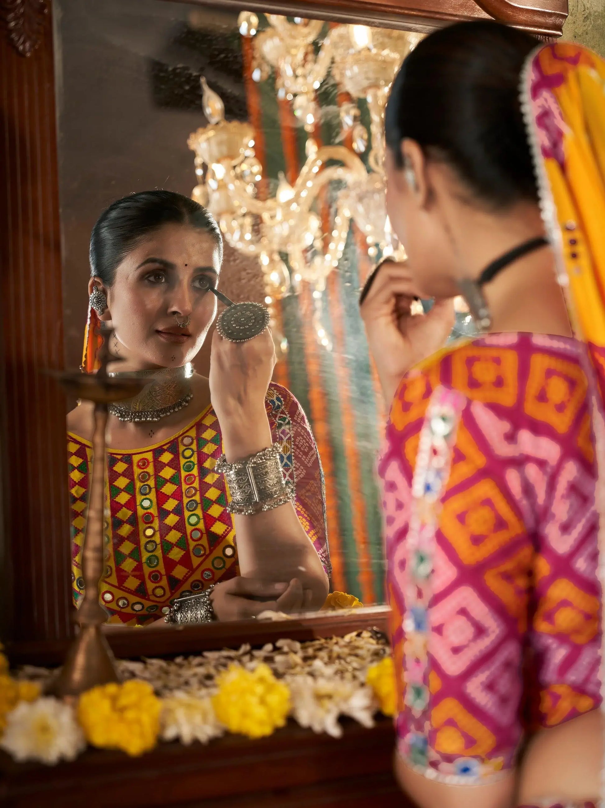 Beautiful Yellow Cotton Navratri Wear Lehenga Choli With Dupatta - Zeel Clothing