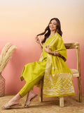 Beautiful Yellow Embroidered Silk Event Wear Pant Suit With Dupatta - Zeel Clothing