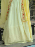 Beautiful Yellow Georgette Haldi Wear Lehenga Choli With Koti - Zeel Clothing