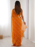 Beautiful Yellow Sequins Chiffon Haldi Wear Saree With Blouse - Zeel Clothing