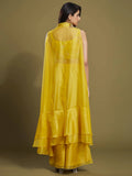 Beautiful Yellow Sequins Organza Palazzo Jacket with Blouse - Zeel Clothing
