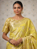 Beautiful Yellow Zari Weaving Banarasi Silk Event Wear Saree With Blouse - Zeel Clothing