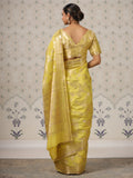 Beautiful Yellow Zari Weaving Banarasi Silk Event Wear Saree With Blouse - Zeel Clothing