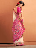Bewitching Beige Patola Weaving Silk Festive Wear Saree With Blouse - Zeel Clothing