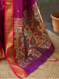 Bewitching Dark Pink Zari Work Silk Festive Wear Saree - Zeel Clothing