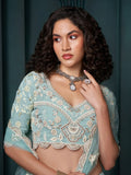 Bewitching Firozi Sequins Georgette Designer Lehenga Choli - Zeel Clothing