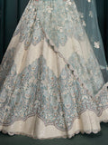 Bewitching Firozi Sequins Georgette Designer Lehenga Choli - Zeel Clothing