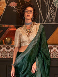 Bewitching Green Weaving Silk Mehendi Wear Saree With Blouse