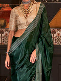 Bewitching Green Weaving Silk Mehendi Wear Saree With Blouse - Zeel Clothing