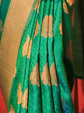 Bewitching Green Woven Silk Traditional Saree With Blouse - Zeel Clothing