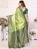 Bewitching Green Zari Weaving Banarasi Silk Evening Wear Saree - Zeel Clothing