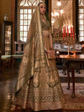 Bewitching Green Zari Weaving Rajwadi Silk Wedding Lehenga Choli - Zeel Clothing