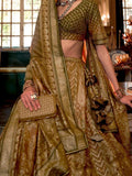 Bewitching Green Zari Weaving Rajwadi Silk Wedding Lehenga Choli - Zeel Clothing