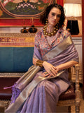 Bewitching Lavender Weaving Event Wear Saree With Blouse - Zeel Clothing