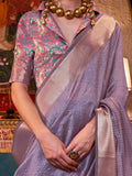Bewitching Lavender Weaving Event Wear Saree With Blouse - Zeel Clothing