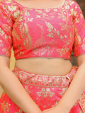 Bewitching Peach Embroidered Silk Wedding Lehenga Choli With Dupatta - Zeel Clothing